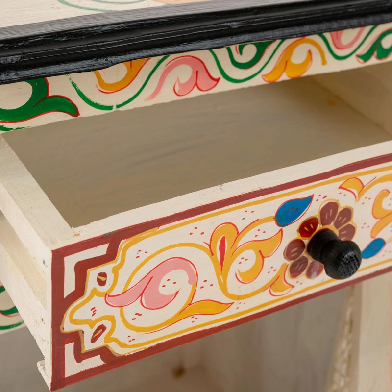 Table de nuit mousharabi arabe beige