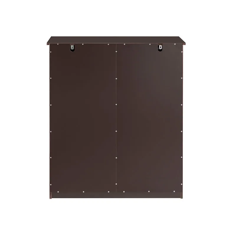 SoBuy BZR33-BR Meuble Bas de Salle de Bain Armoire Toilette avec 2 Tiroirs et 2 Paniers