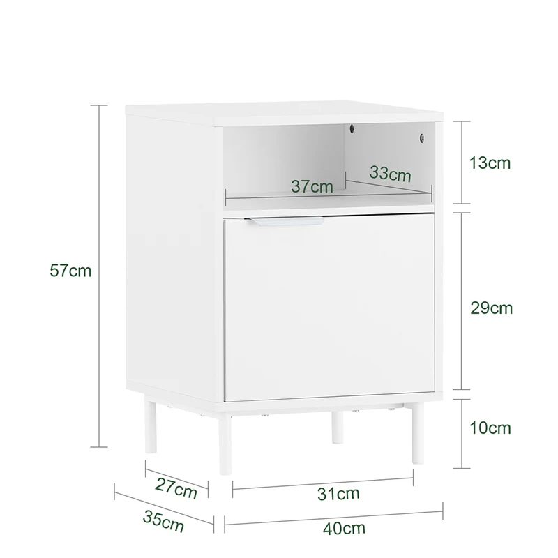 SoBuy FBT124-W Table de Chevet, Table de Nuit, Table d'Appoint, Bout de Canapé