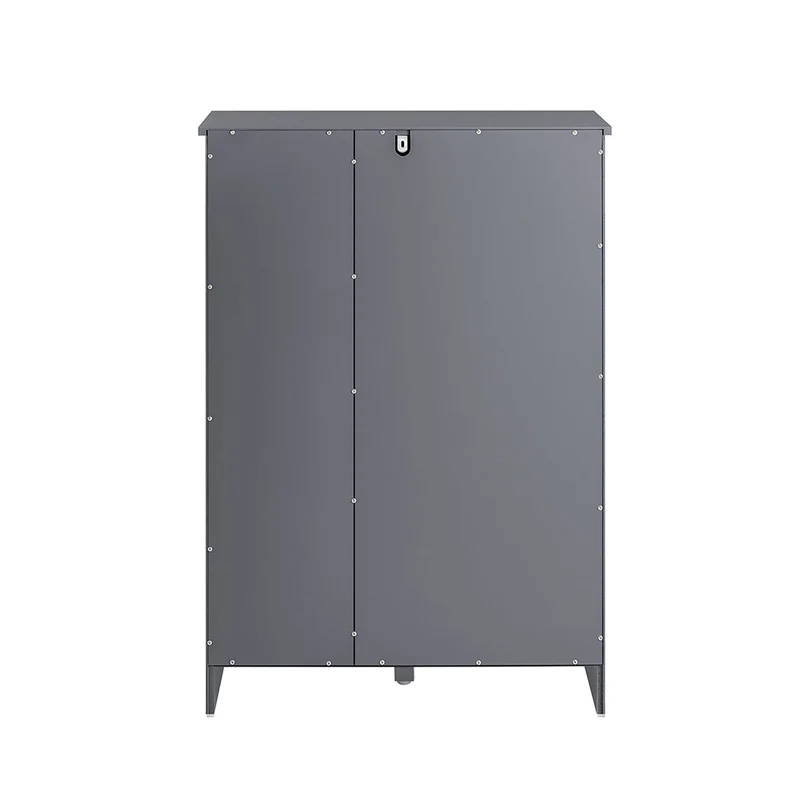 SoBuy BZR105-DG Meuble Bas Armoire à Linge avec Sac à Linge, Coffre à Linge, Porte Vêtement, Corbeille à Linge Sale