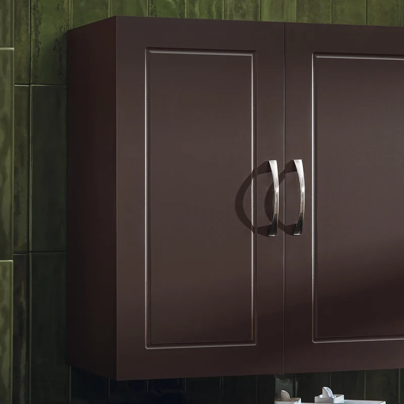 sebuyfr.comG231-BR Meuble Haut Salle de Bain Suspendu Armoire Murale avec Étagère Réglable et Porte Rangement Mural Compact pour Salle de Bain, WC ou Cuisine Marron 60x30x60 cm