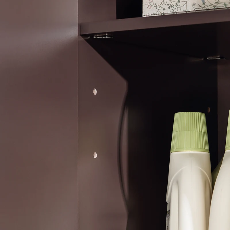 sebuyfr.comG231-BR Meuble Haut Salle de Bain Suspendu Armoire Murale avec Étagère Réglable et Porte Rangement Mural Compact pour Salle de Bain, WC ou Cuisine Marron 60x30x60 cm