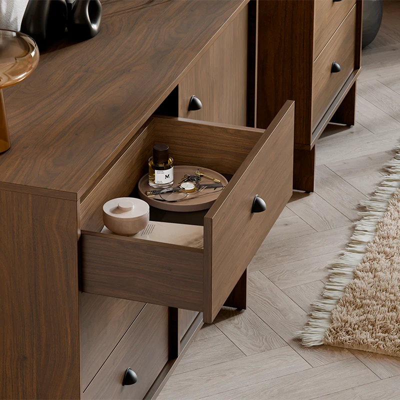 Buffet 1 porte 3 tiroirs Riyo Bois foncé