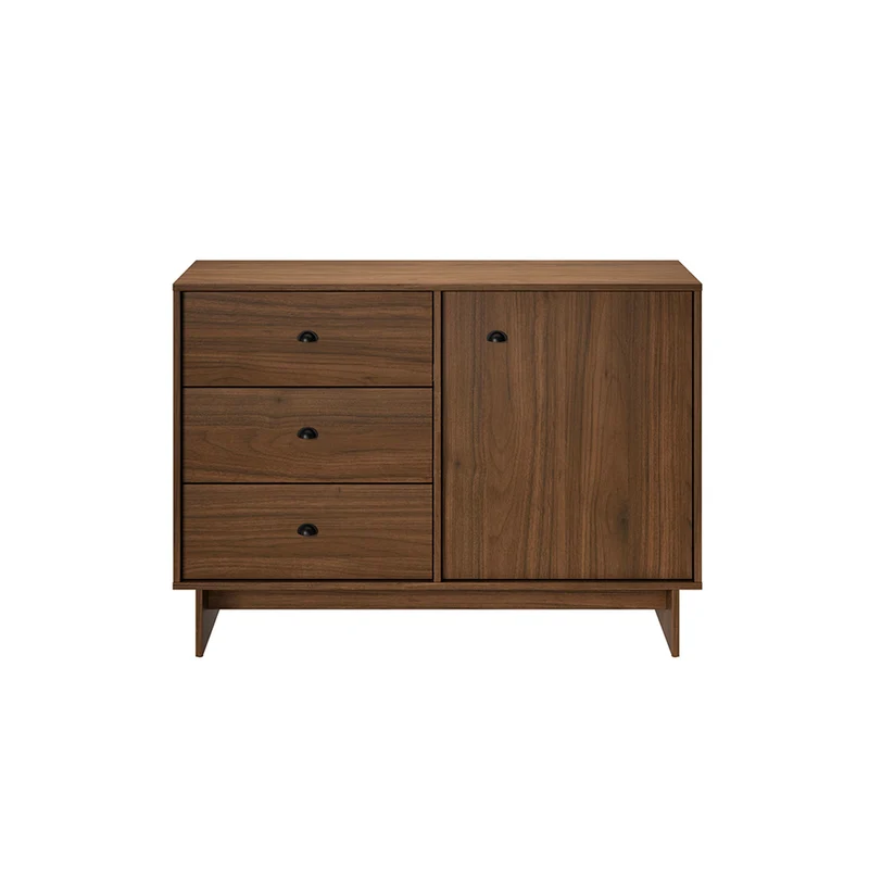 Buffet 1 porte 3 tiroirs Riyo Bois foncé