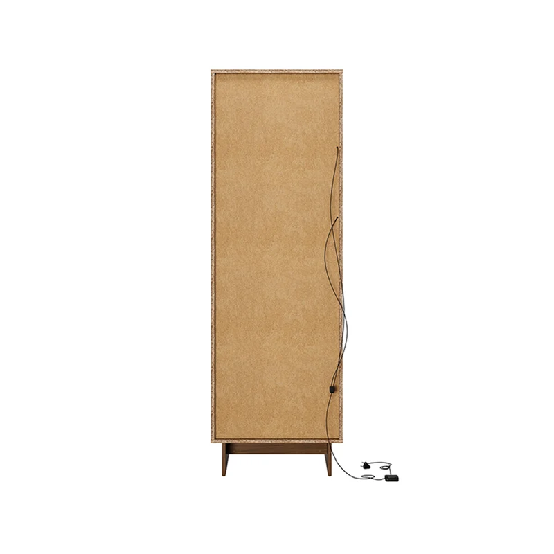 Vitrine 1 porte 3 tiroirs Riyo Bois foncé