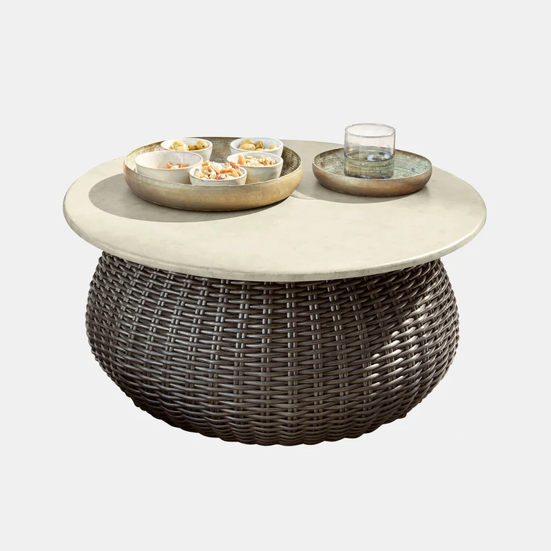Table basse LOBERON Tarevo polyrotin et ciment