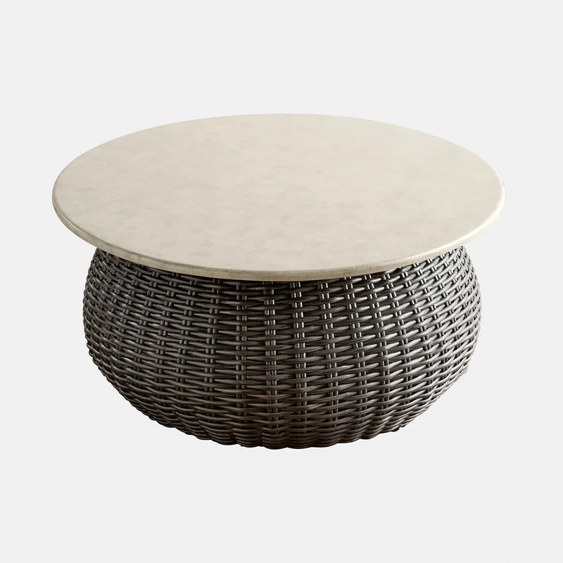 Table basse LOBERON Tarevo polyrotin et ciment