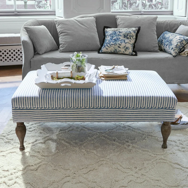 Ottoman repose-pieds LOBERON Ulysette en lin
