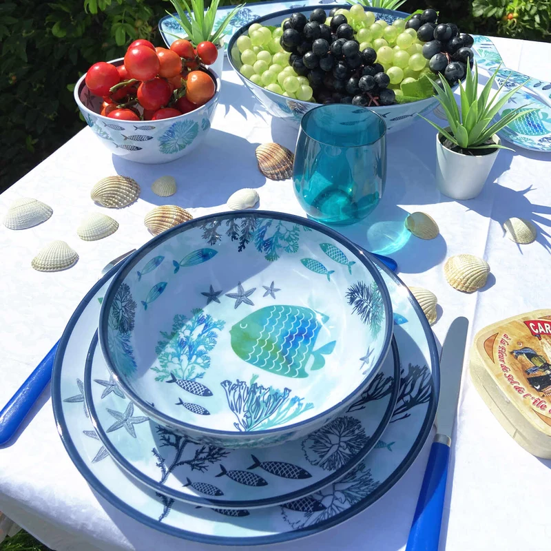 Assiette creuse en mélamine mer - Ø 20 cm
