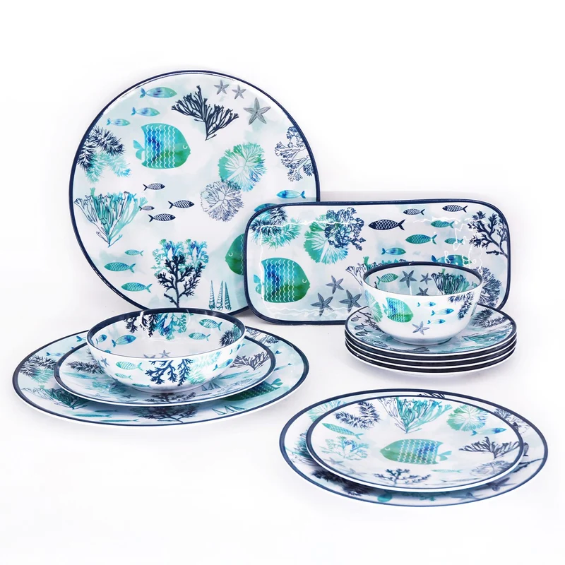 Petite assiette plate à dessert en mélamine mer - Ø 21,5 cm
