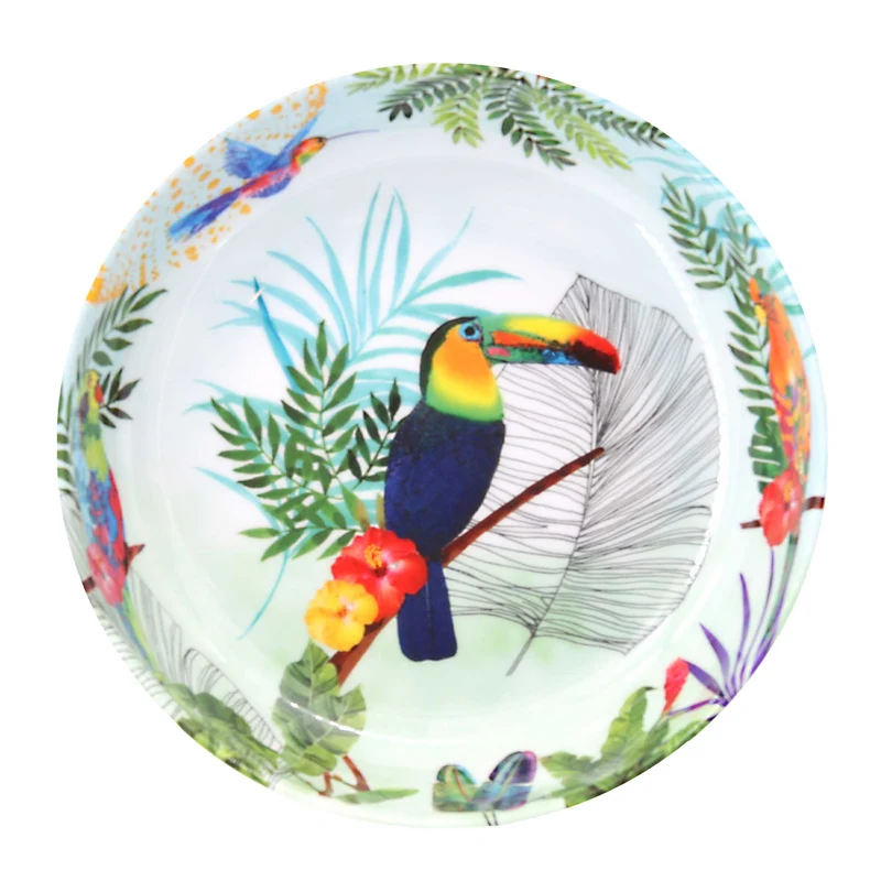 Assiette creuse en mélamine toucans - Ø 20 cm