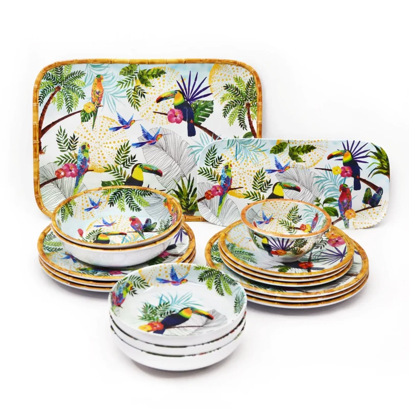 Saladier profond pure mélamine toucans - Ø 25 cm