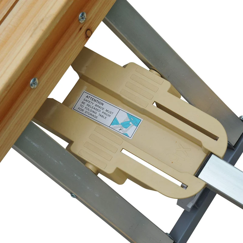 Table de pique-nique de camping pliable portable avec sièges, chaises et parasol trou-bois