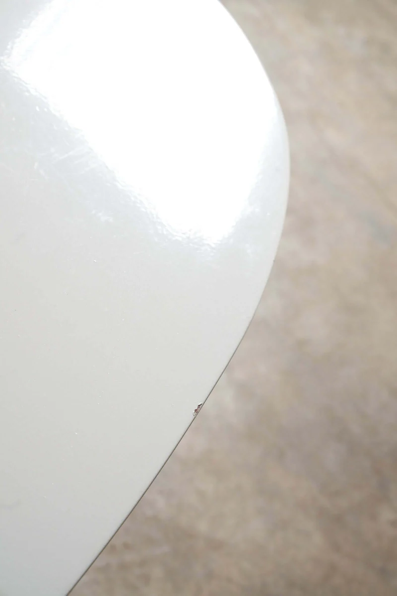 White Ellipse Coffee Table in Polyester for Indoor and Outdoor Use