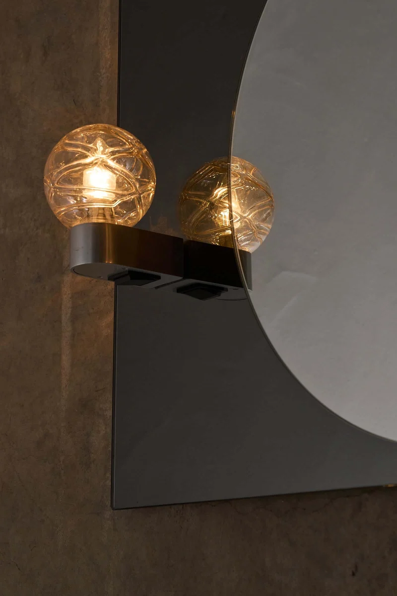 Rectangular Wall Mirror with Dual Glass Surface and Integrated Lighting