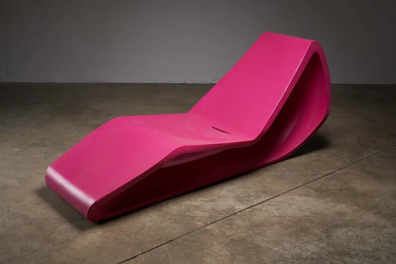 Pink Organic Chaise Longue by Qui est Paul? for Indoor and Outdoor Use