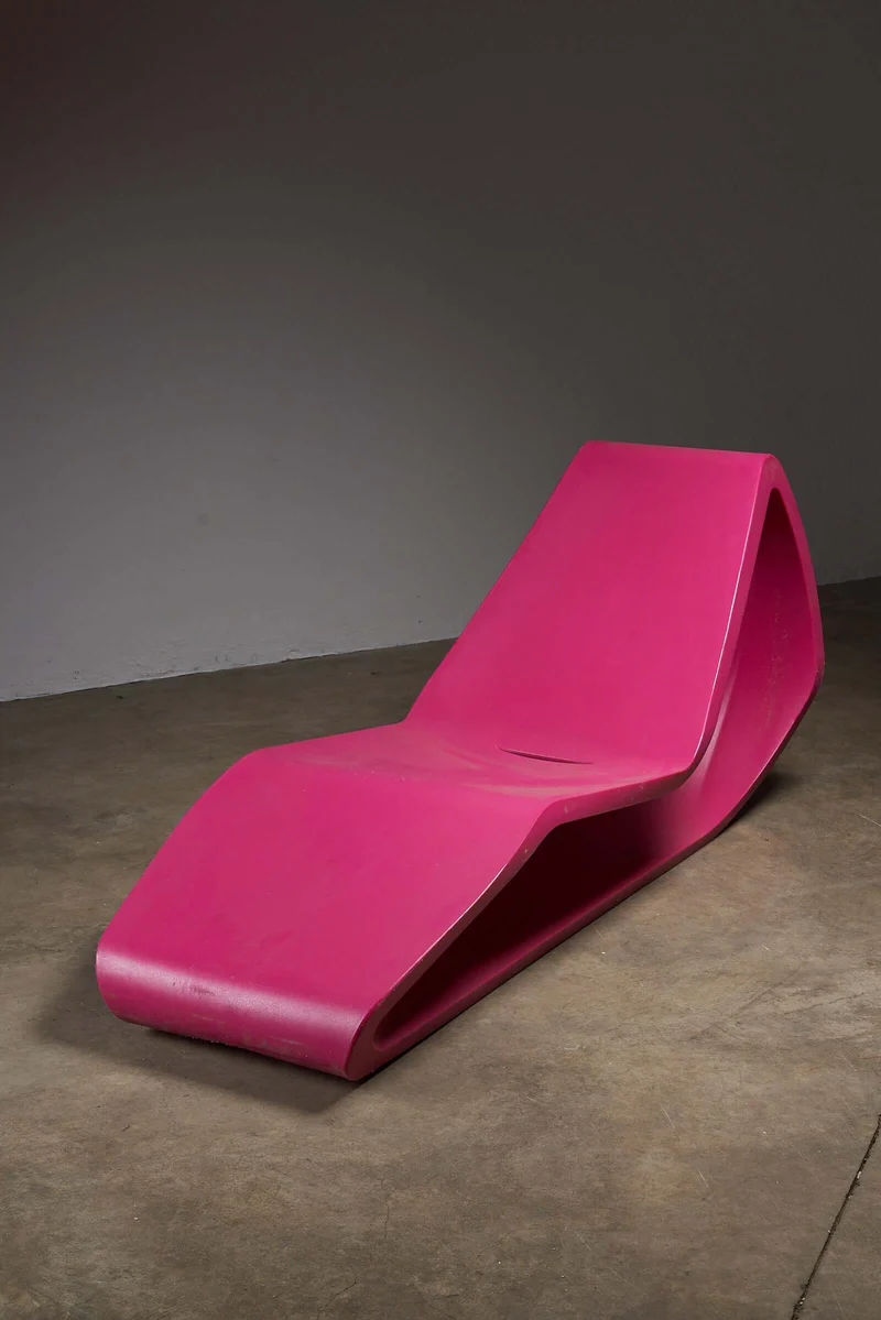Pink Organic Chaise Longue by Qui est Paul? for Indoor and Outdoor Use