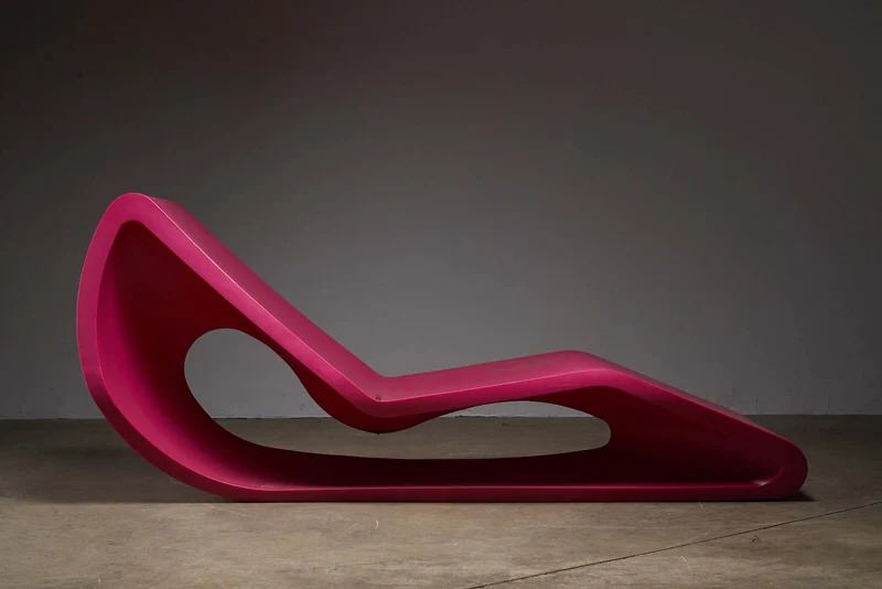 Pink Organic Chaise Longue by Qui est Paul? for Indoor and Outdoor Use