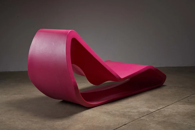 Pink Organic Chaise Longue by Qui est Paul? for Indoor and Outdoor Use
