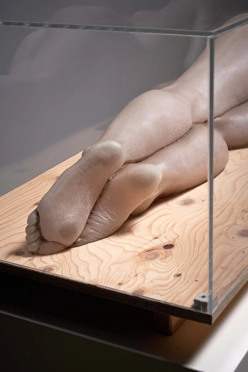 Resting Nude Wax Model Lady Under Plexiglass