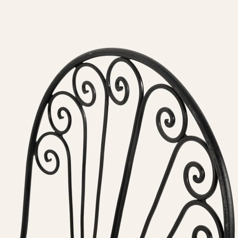 Chaise marocaine pliante noire en fer forgé