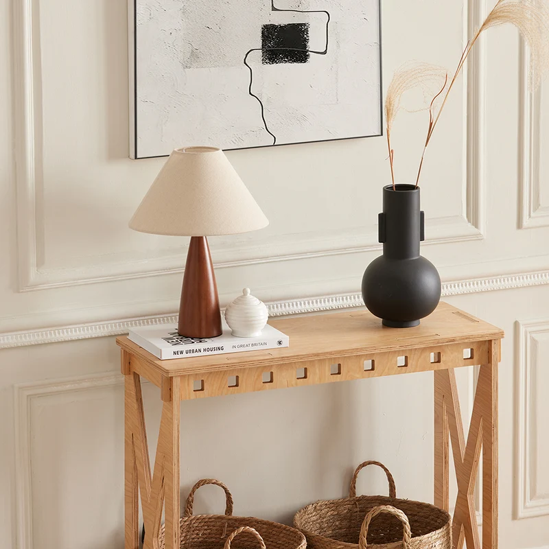 SoBuy HFSB01-N Table Console en Bois, Console Entrée Design, Bouts de Canapé, Table Décorative en Tenons et Mortaises