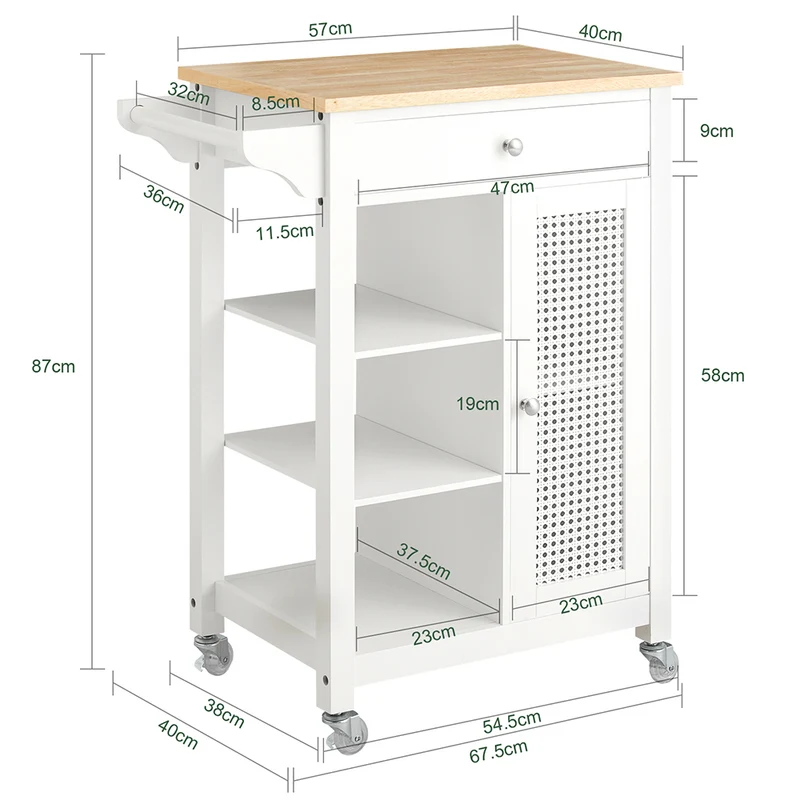 SoBuy FKW96-II-WN Desserte Roulant Buffet Meuble de Rangement Cuisine