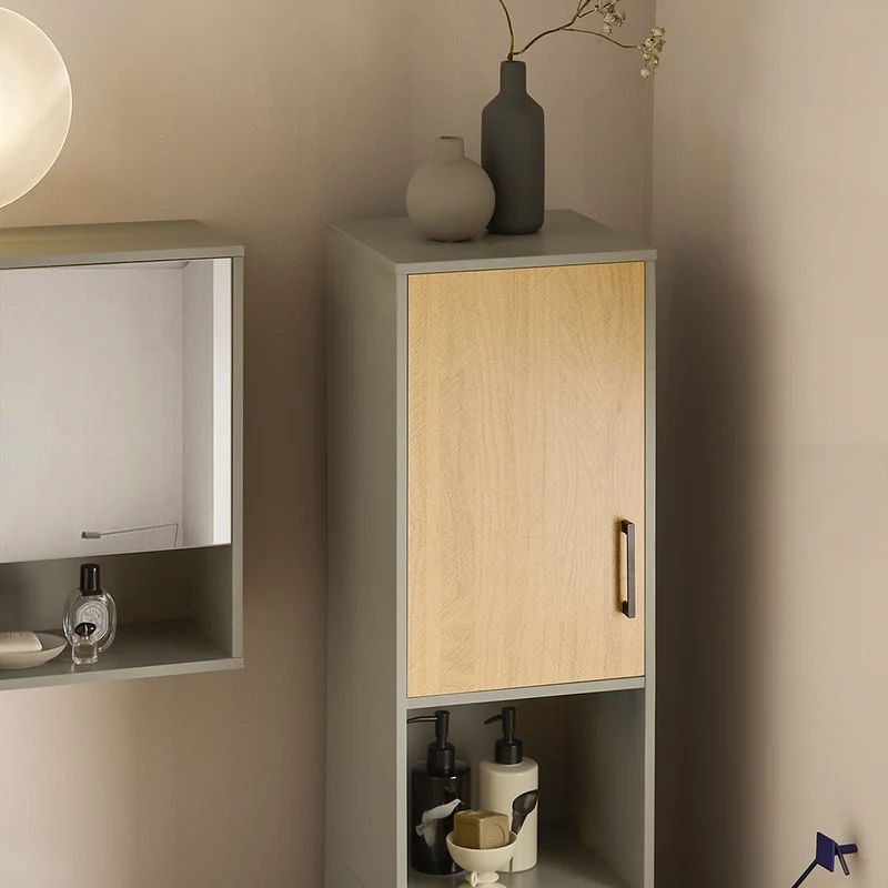 SoBuy BZR131-NG Meuble Colonne de Salle de Bain, Armoire Haute, Meuble Salle de Bain Colonne Rangement Placard