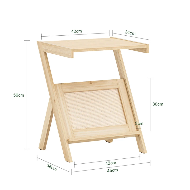 SoBuy FBT122-N Table d'appoint avec Porte-Revues Bout de Canapé Table de Chevet Petite Porte Journaux Table d'appoint