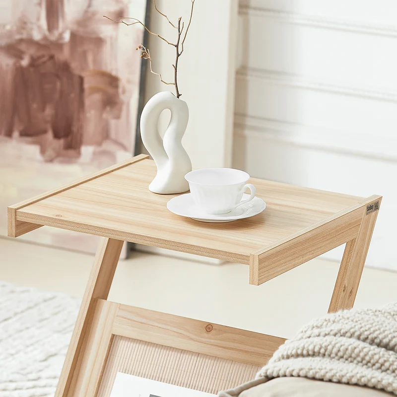 SoBuy FBT122-N Table d'appoint avec Porte-Revues Bout de Canapé Table de Chevet Petite Porte Journaux Table d'appoint