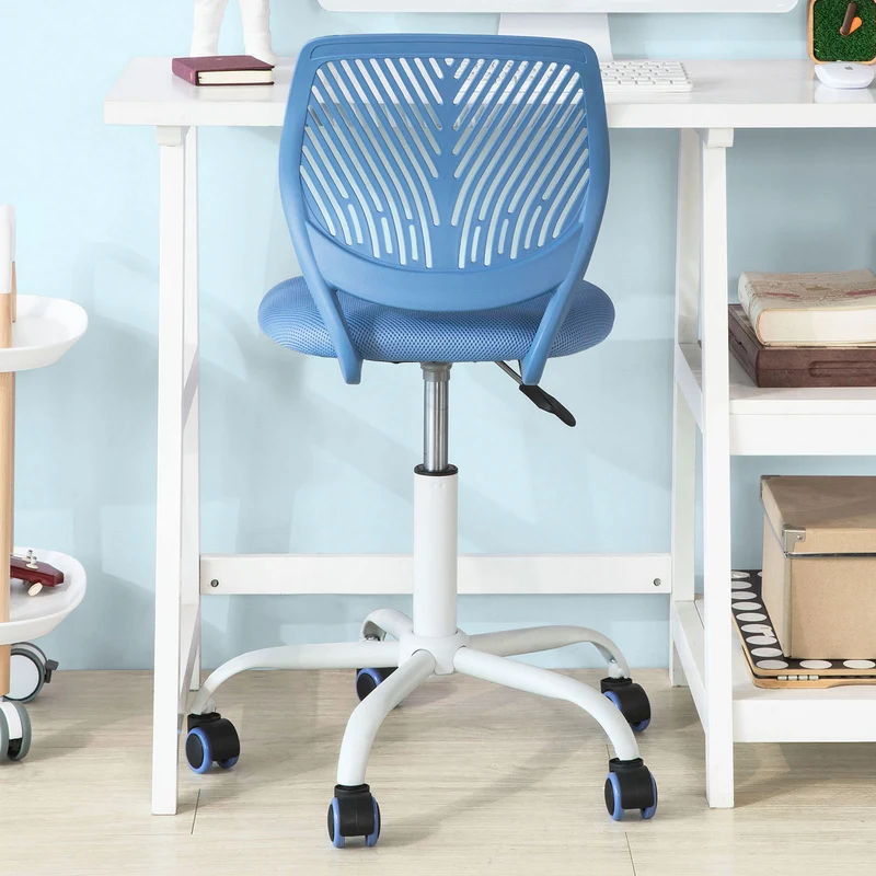 SoBuy FST64-BL Chaise de Bureau Ergonomique Fauteuil Pivotant Chaise pour Ordinateur Hauteur Réglable Bleu