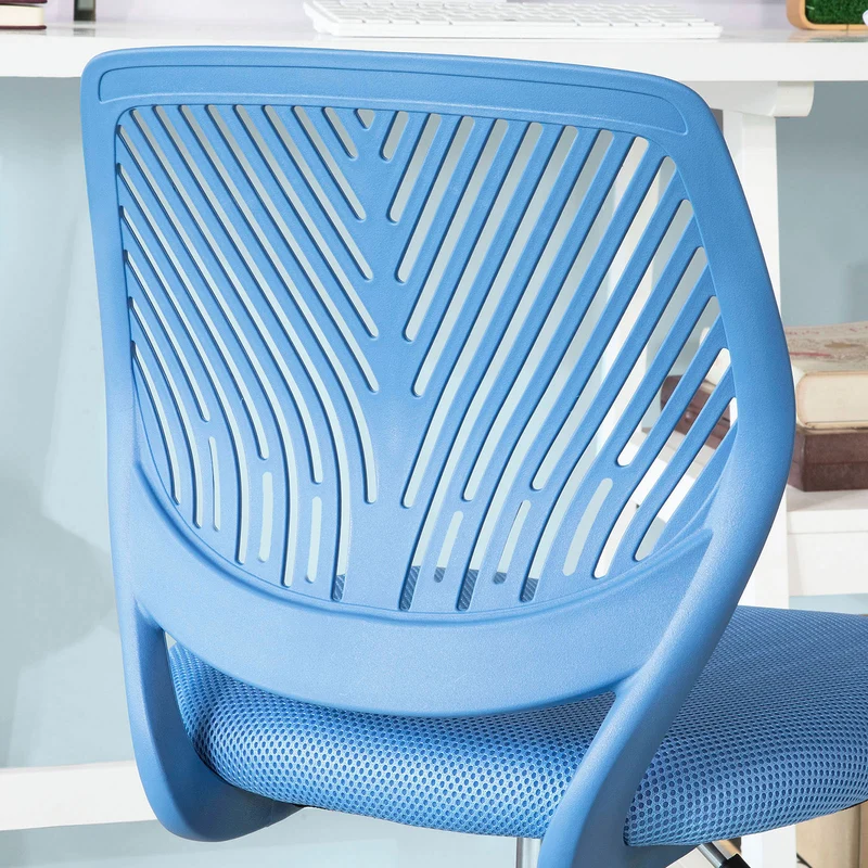 SoBuy FST64-BL Chaise de Bureau Ergonomique Fauteuil Pivotant Chaise pour Ordinateur Hauteur Réglable Bleu