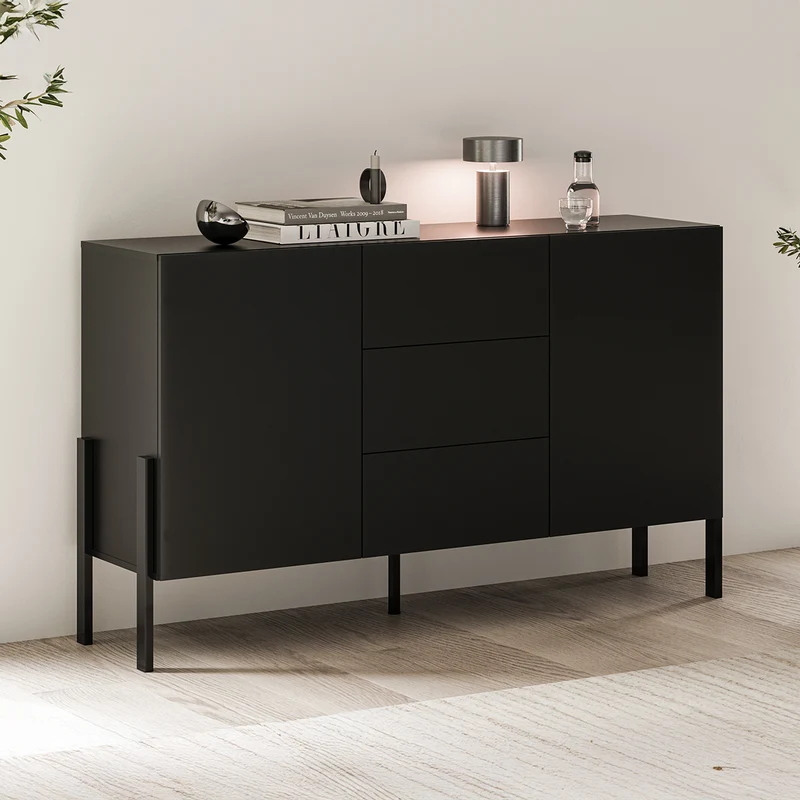 Buffet 2 portes 3 tiroirs Bérénice Noir