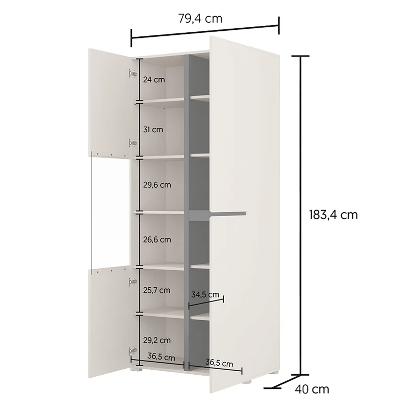 Vaisselier 2 portes Lilia Cachemire