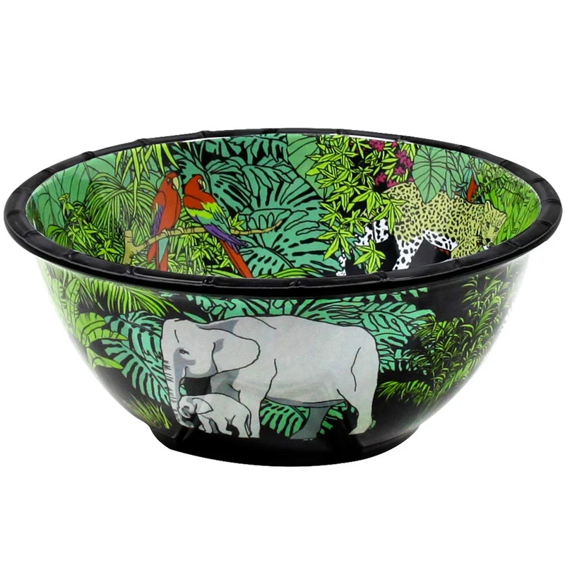 Grand saladier profond en mélamine noire - 25 cm
