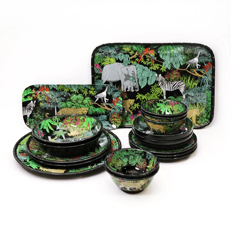 Grand saladier profond en mélamine noire - 25 cm