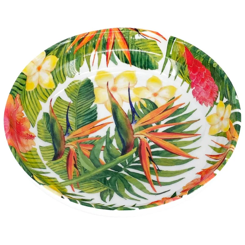 Assiette creuse en mélamine fleurs - 20 cm