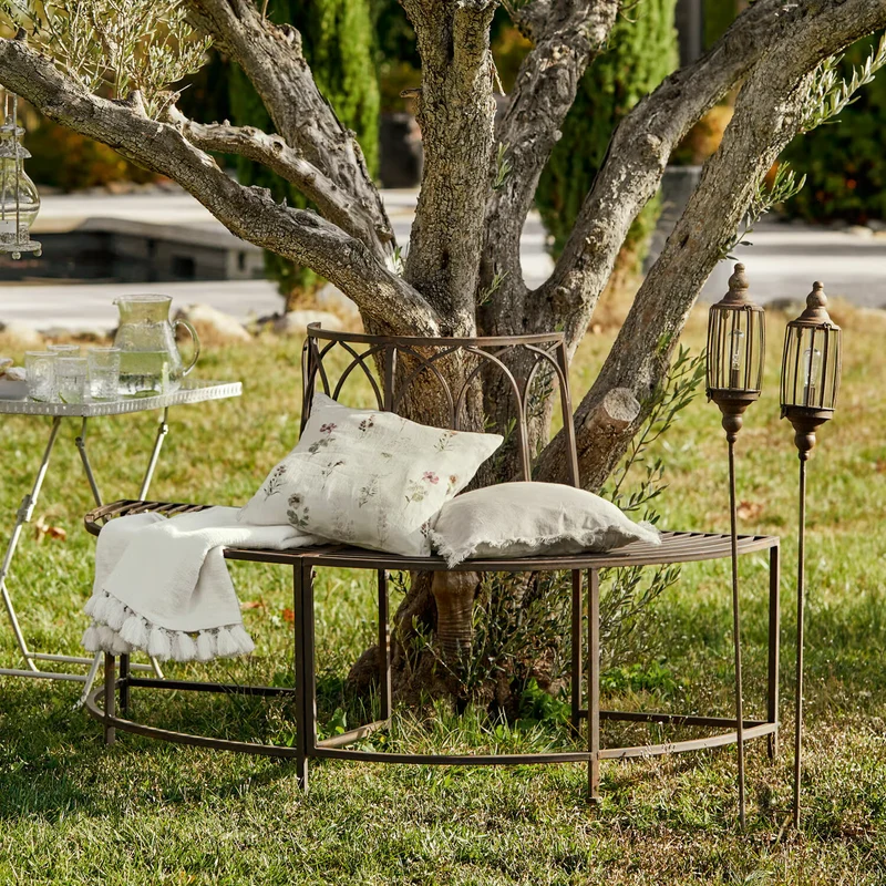 Banc d'arbre Loberon Sherburne en fer forgé marron