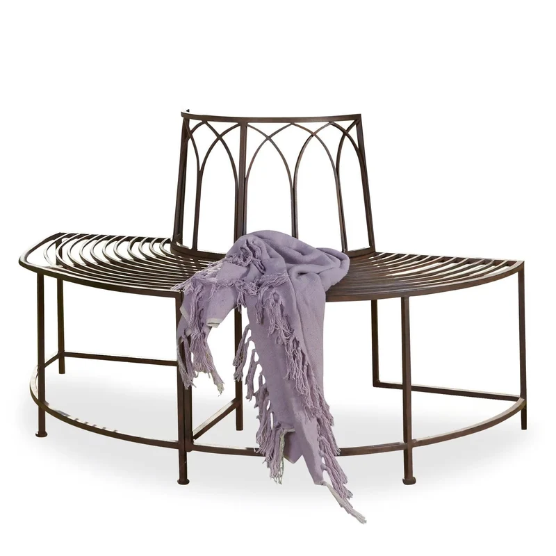 Banc d'arbre Loberon Sherburne en fer forgé marron