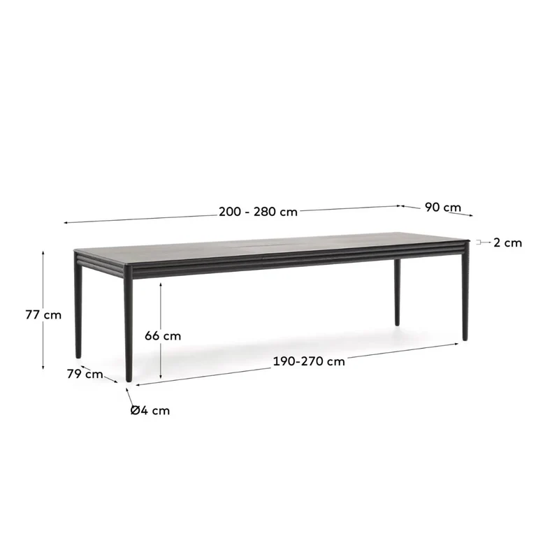 Table extensible KAVE HOME Lenon chêne noir