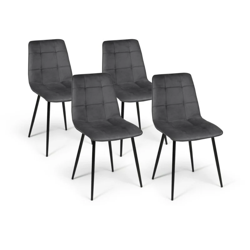 Lot de 2 chaises Linda Gris anthracite