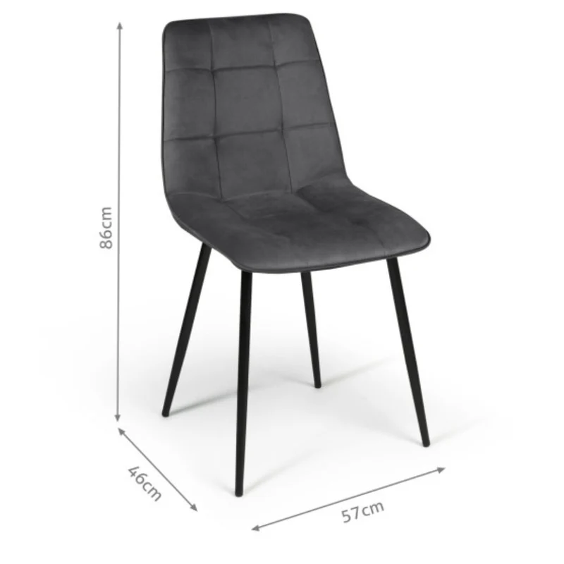 Lot de 2 chaises Linda Gris anthracite