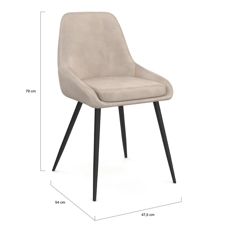 Lot de 4 chaises Olivia taupe