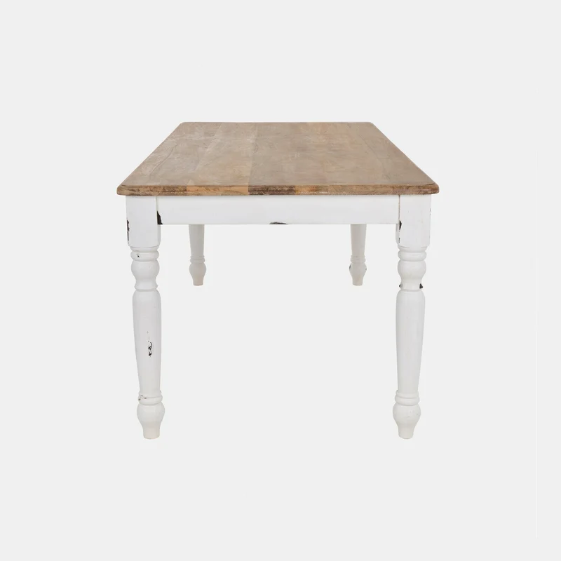 Table à manger MONT LISAN Blanc Vieilli 160cm