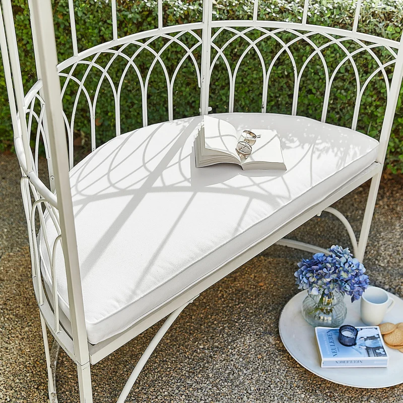 Banc en fer blanc vieilli LOBERON Rivandelle