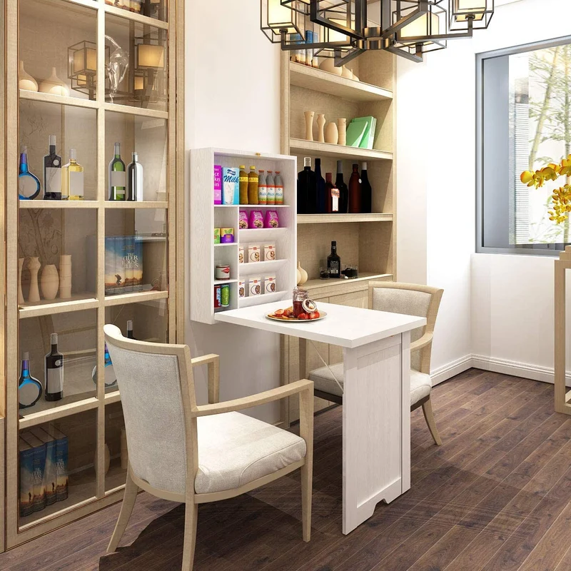 Bureau d'ordinateur multifonction mural pliable