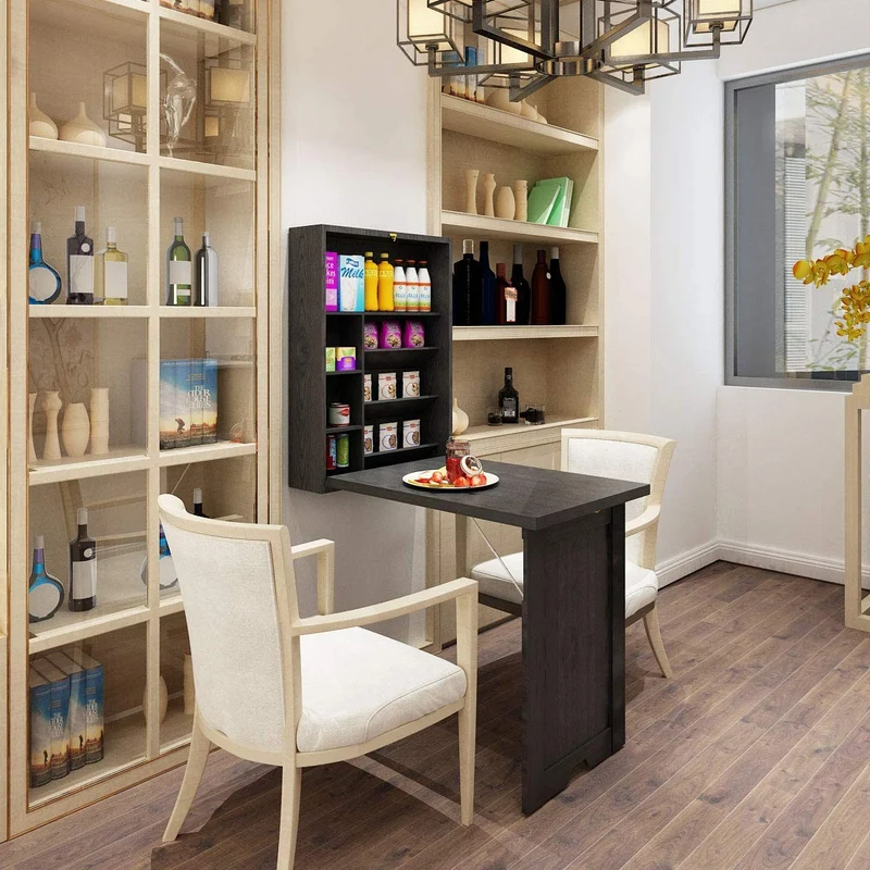 Bureau d'ordinateur multifonction mural pliable