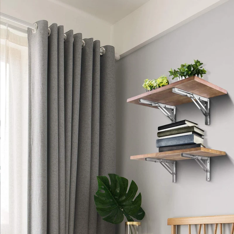 Support pliable en acier inoxydable robuste pour banc de travail mural peu encombrant, lot de 2