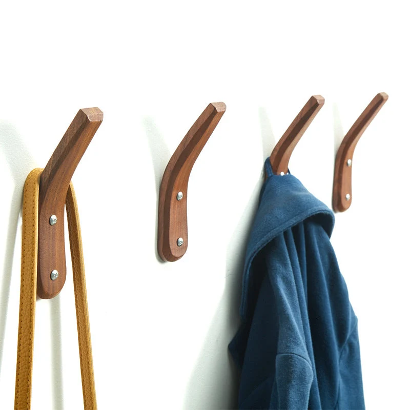 Porte-manteau mural à crochet en bois fait main