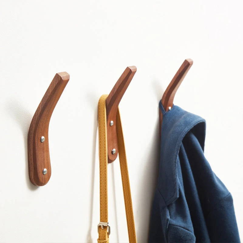 Porte-manteau mural à crochet en bois fait main